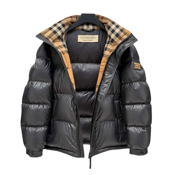 Burberry Doudoune Noir intérieur Beige