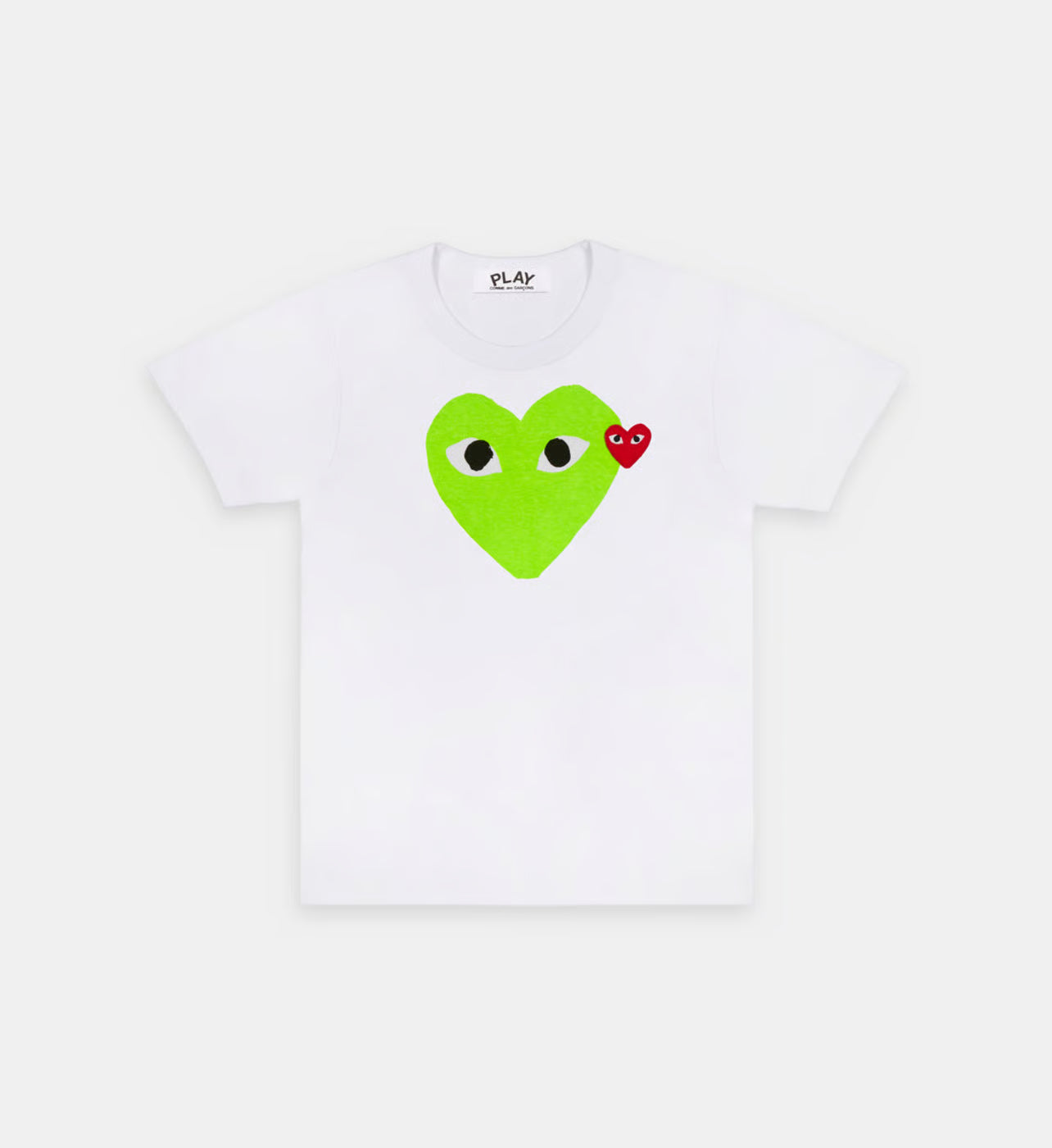 T-Shirt CDG Blanc Et Vert Fluo