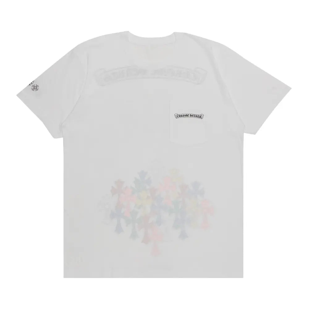 T-Shirt Chrome Heart Blanc Et Multicolore