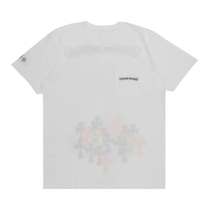 T-Shirt Chrome Heart Blanc Et Multicolore