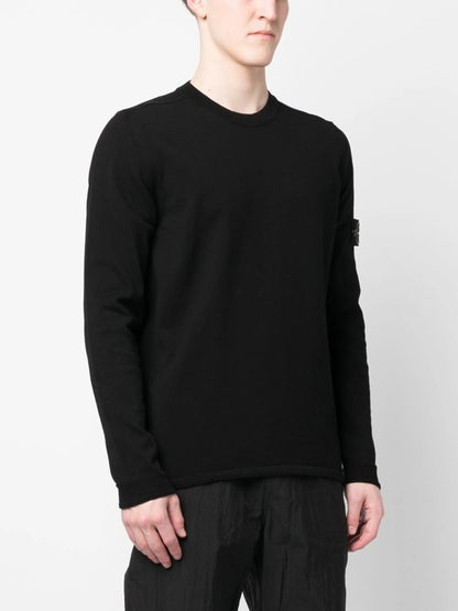 Stone Island Pull Col Rond Noir