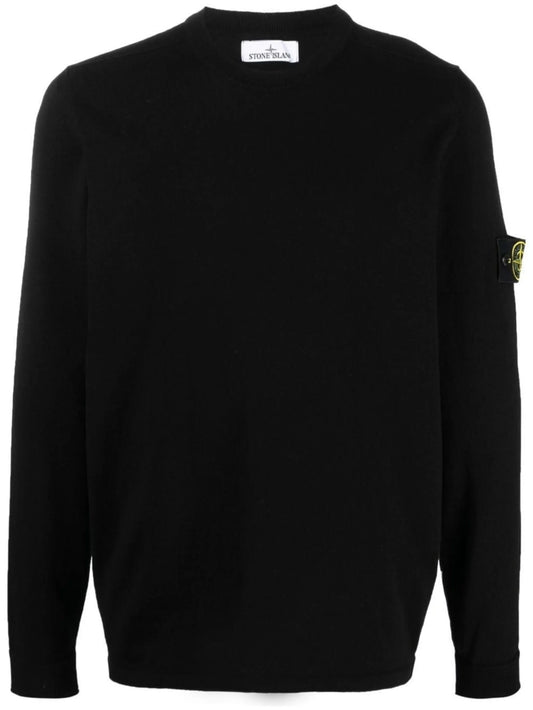 Stone Island Pull Col Rond Noir