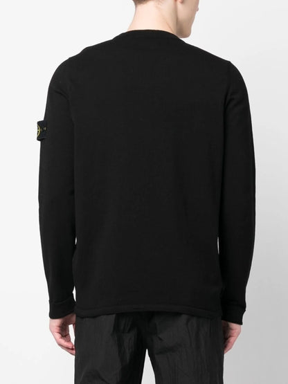 Stone Island Pull Col Rond Noir