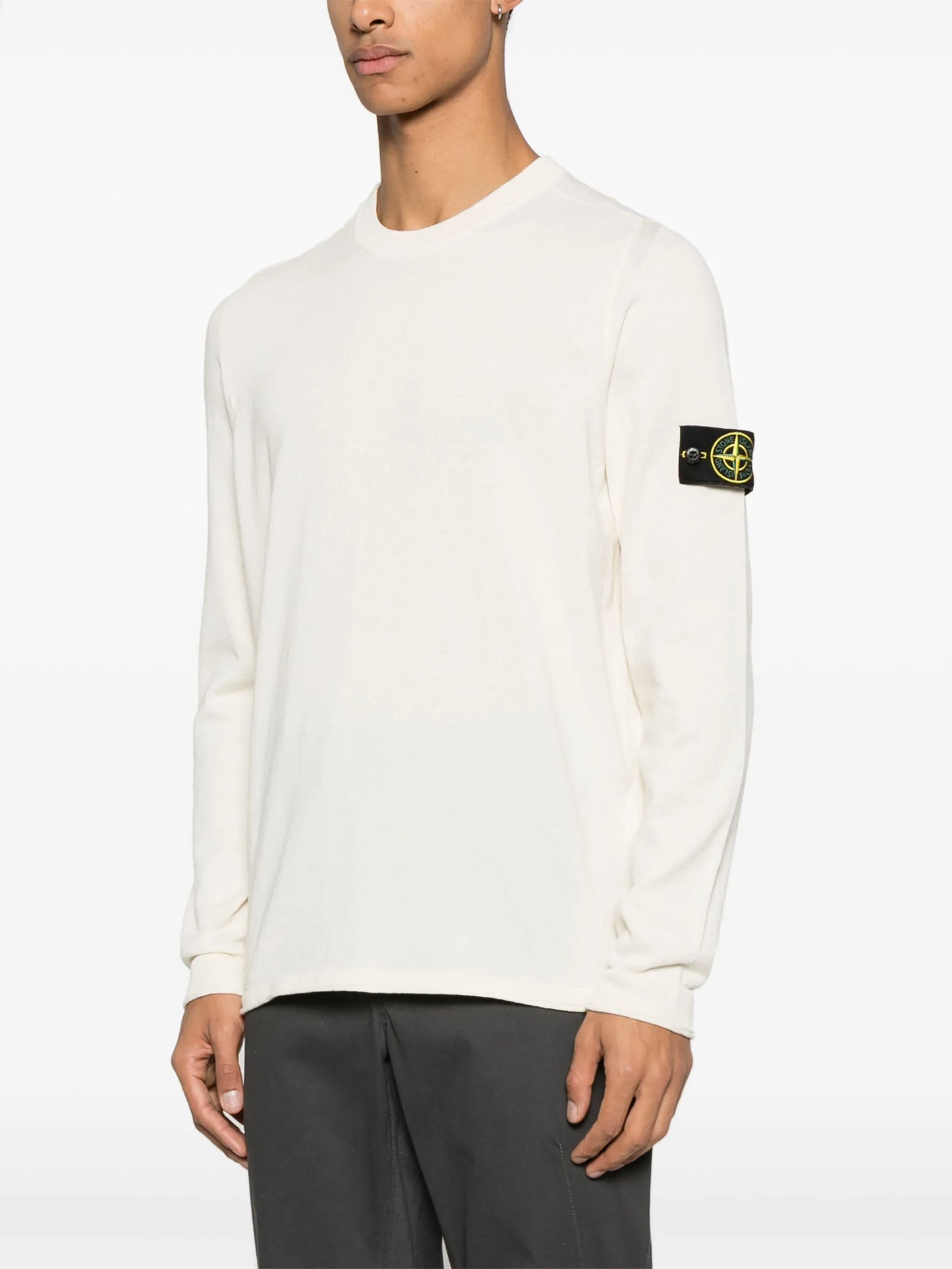 Stone Island Pull Col Rond Beige