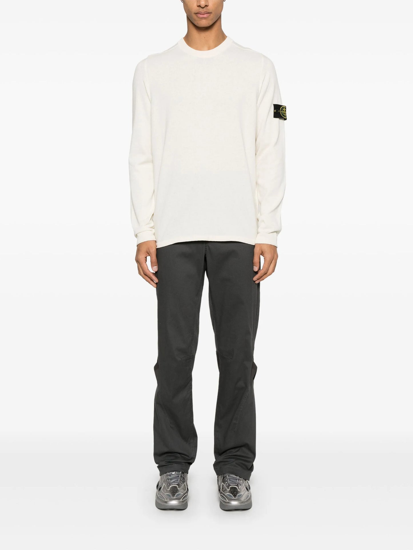 Stone Island Pull Col Rond Beige