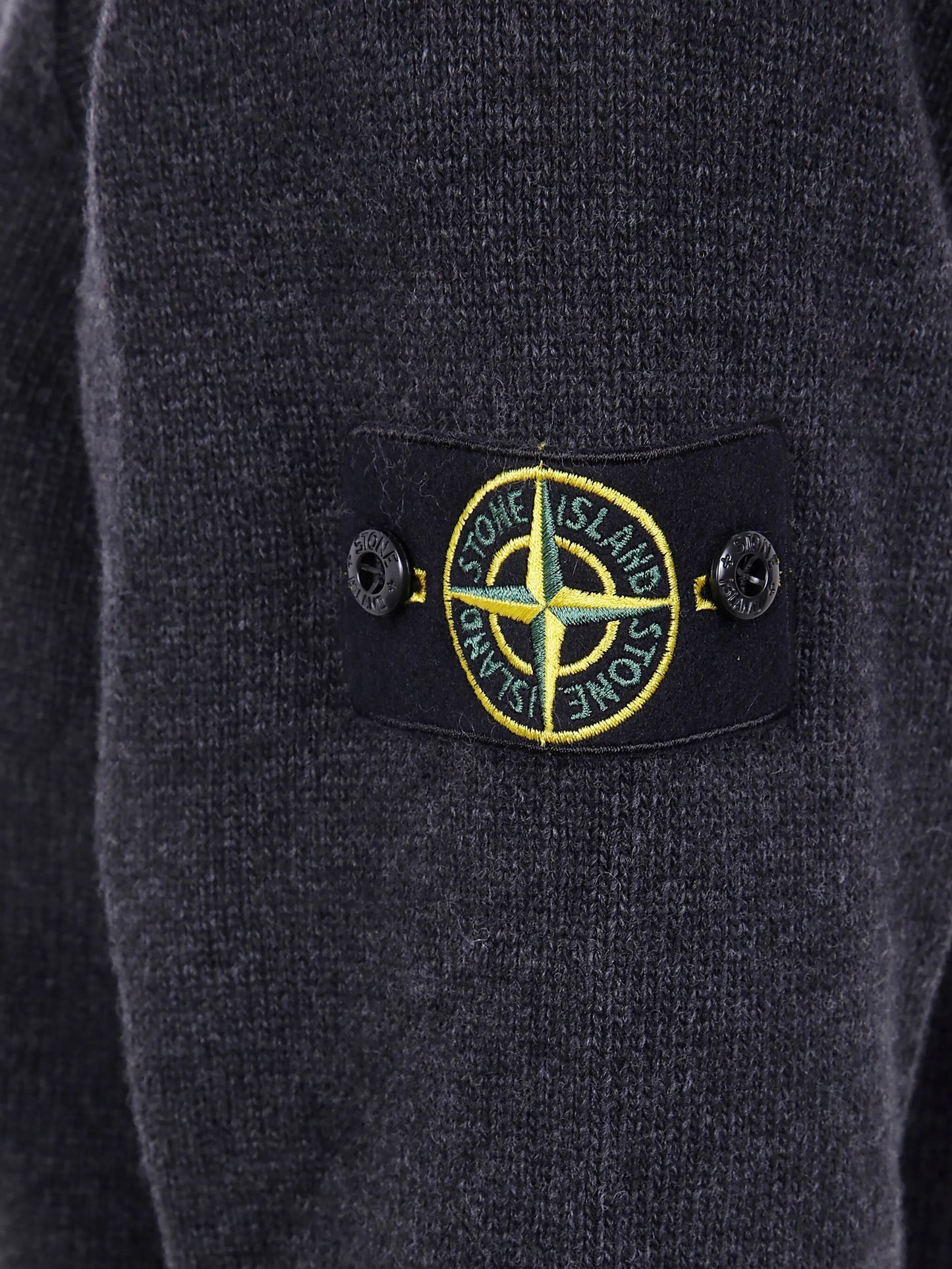 Stone Island Pull Col Rond Gris Foncé