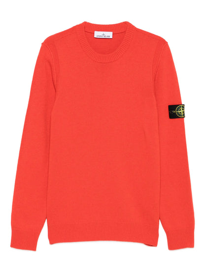 Stone Island Pull Col Rond Rouge
