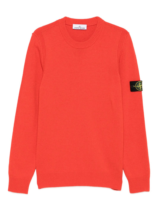 Stone Island Pull Col Rond Rouge