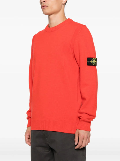 Stone Island Pull Col Rond Rouge