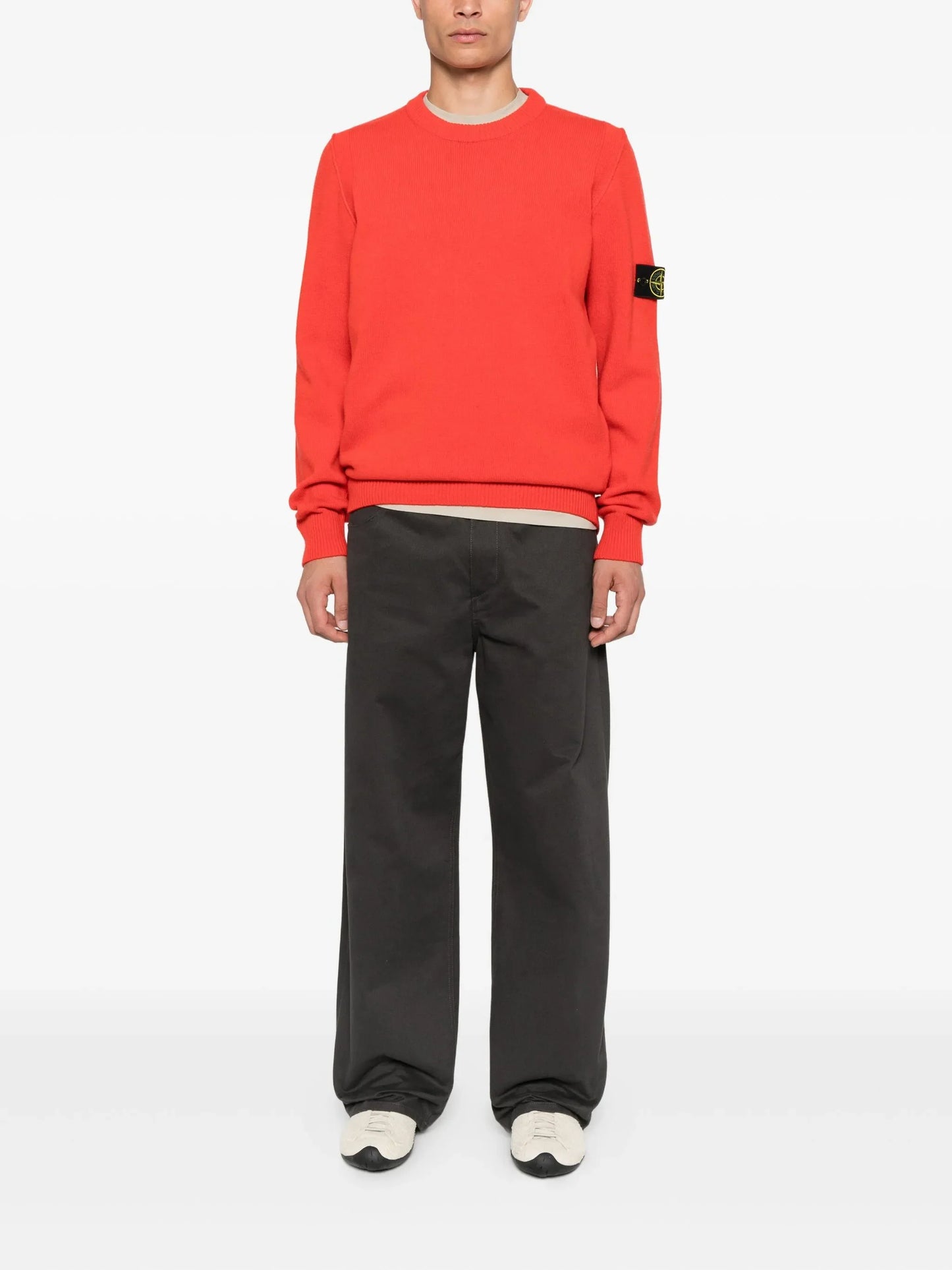 Stone Island Pull Col Rond Rouge