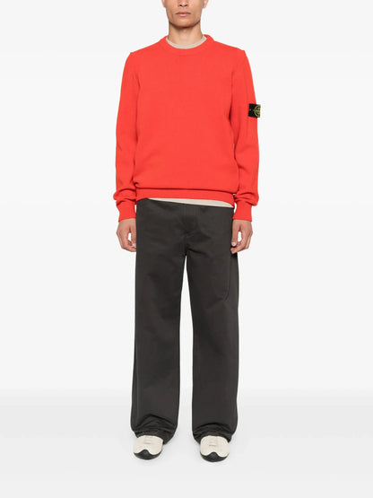 Stone Island Pull Col Rond Rouge
