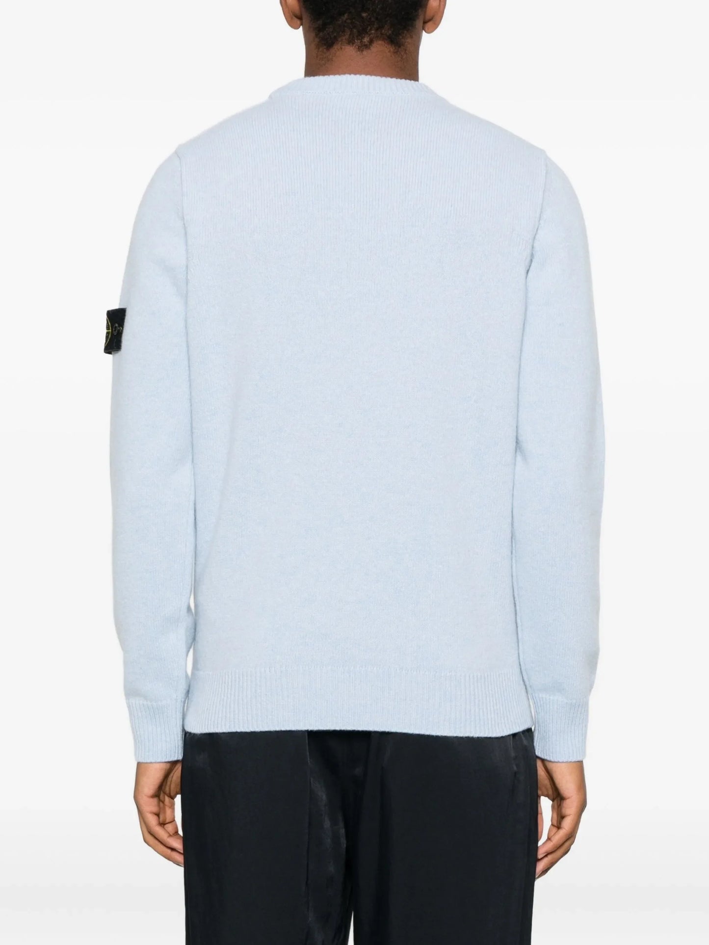 Stone Island Pull Col Rond Bleu