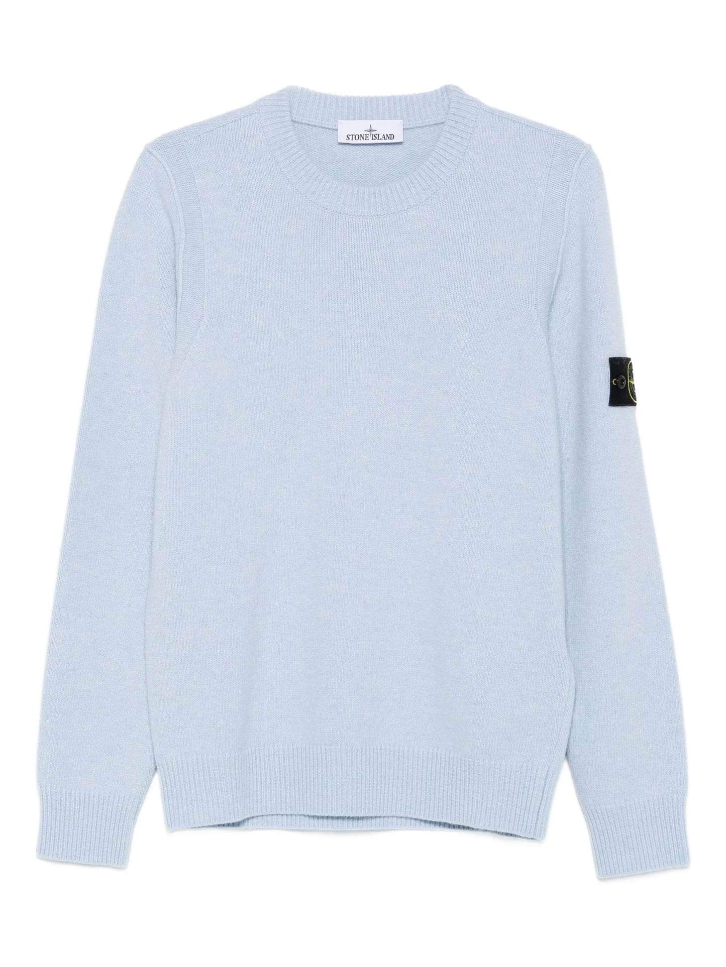 Stone Island Pull Col Rond Bleu