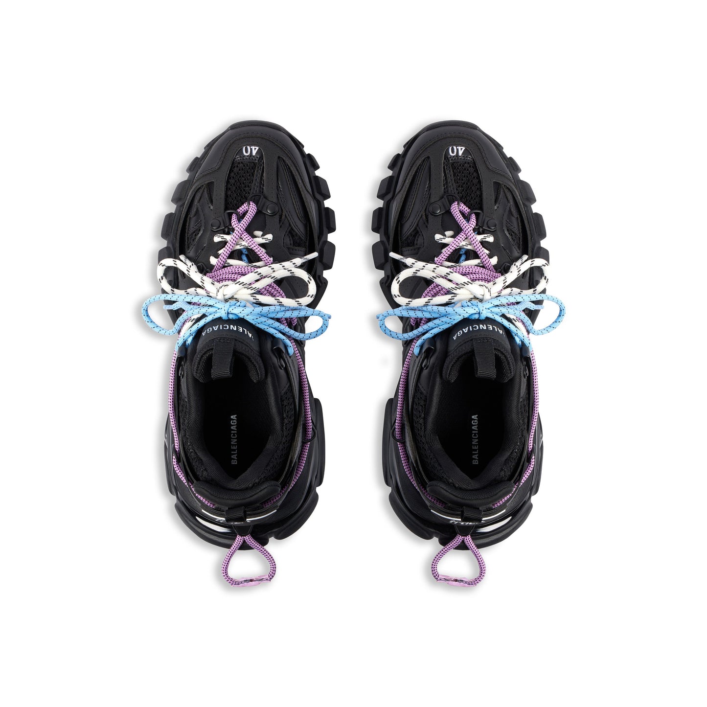 Balanciaga Track Noir Avec Laces Rose Et Bleue