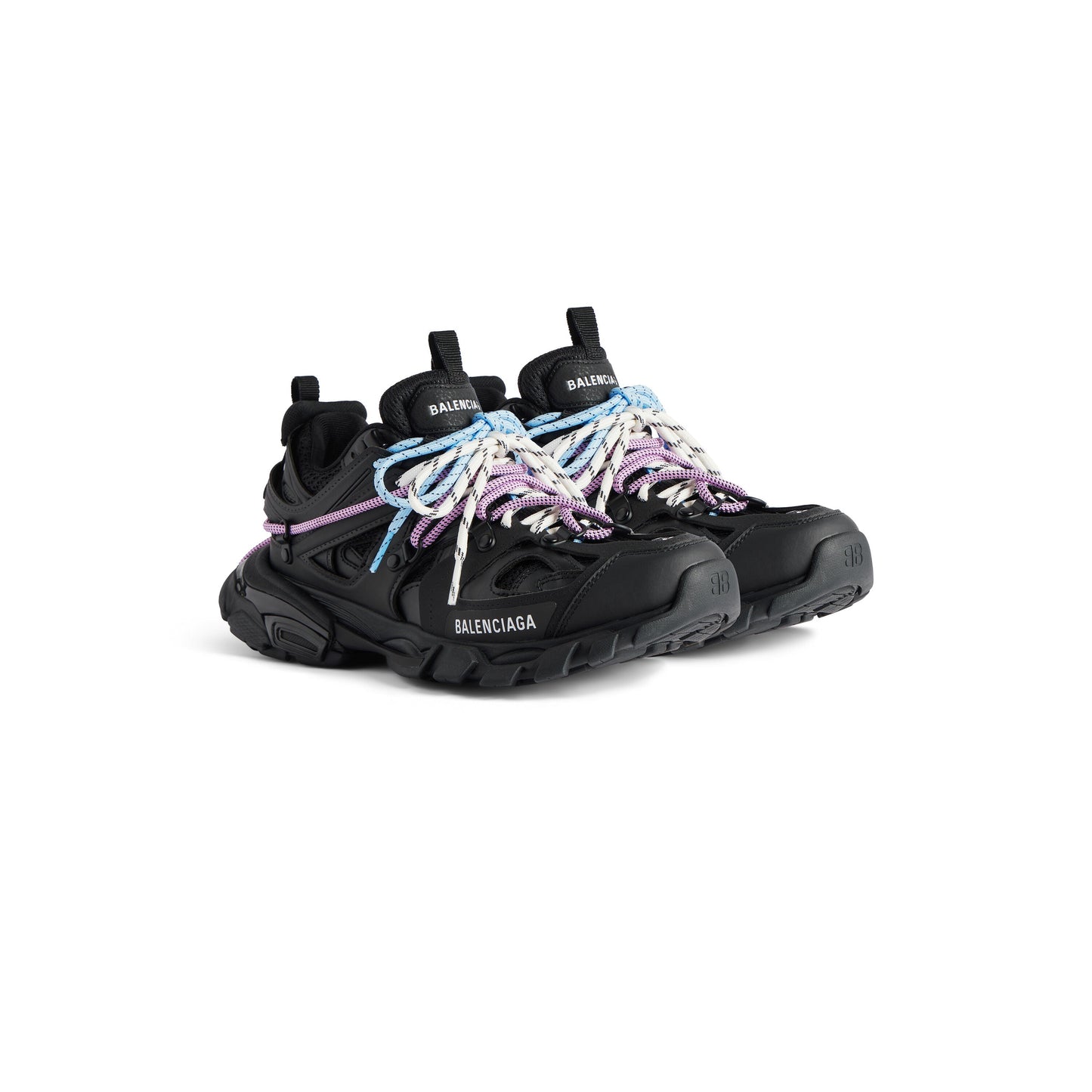 Balanciaga Track Noir Avec Laces Rose Et Bleue