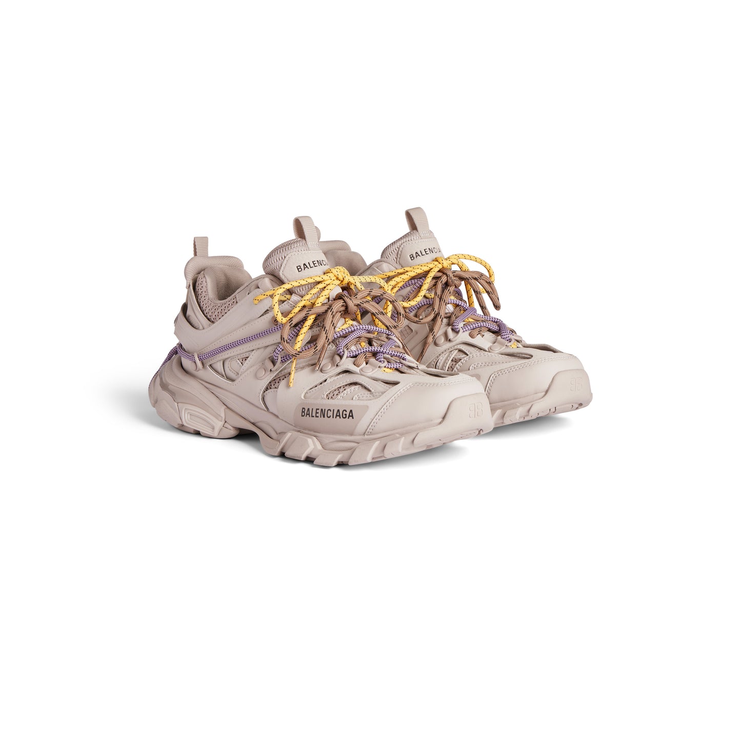 Balanciaga Track Taupe Avec Laces Jaune Et Violette