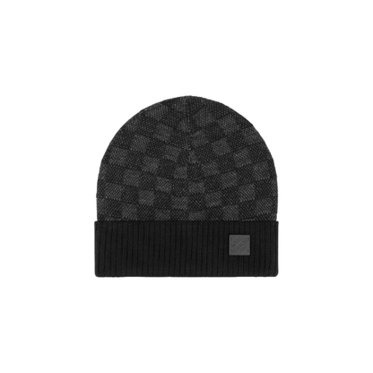 Bonnet et Écharpe Neo Petit Damier Noir