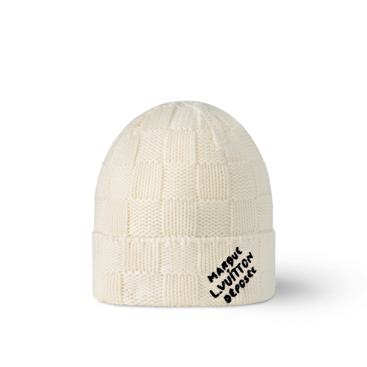 Bonnet et Écharpe Damier Snug Crème