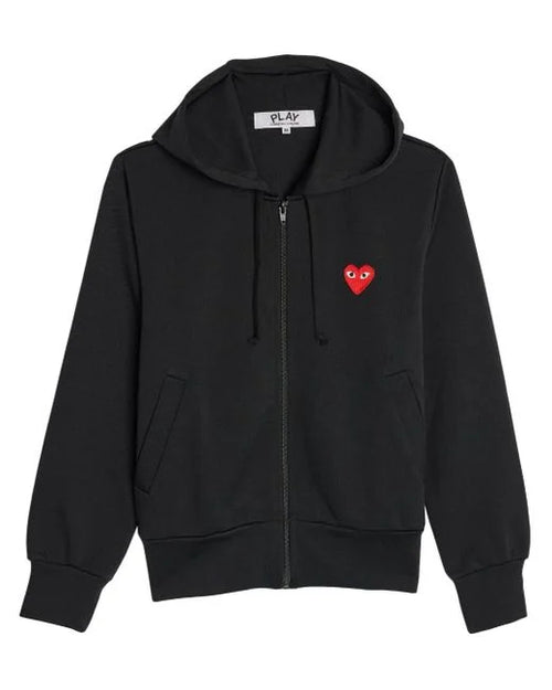 Sweat zippé CDG Avec Capuche Noir