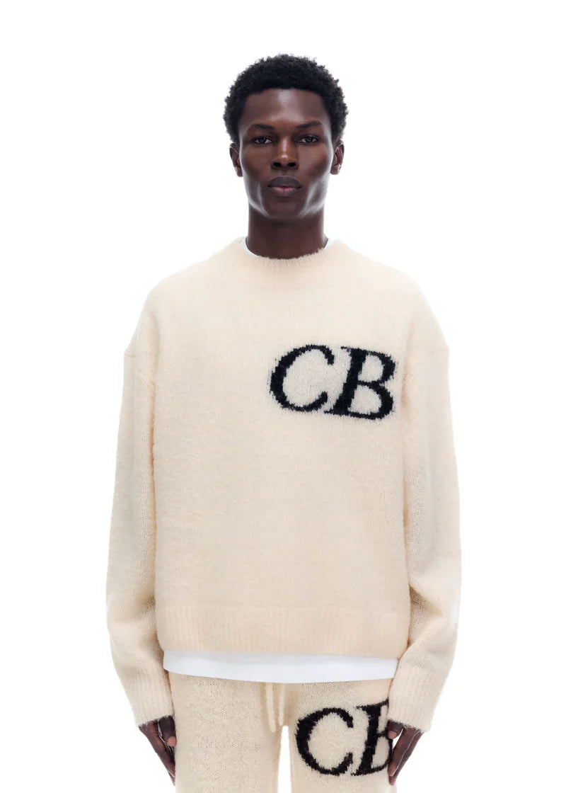 Pull CB Logo Knit Beige