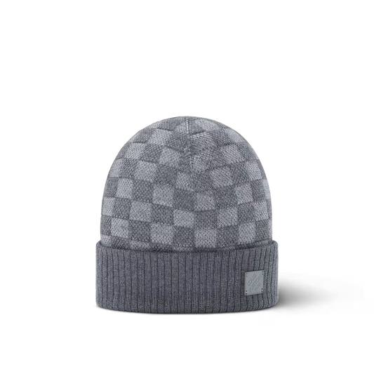Bonnet et Écharpe Neo Petit Damier Gris