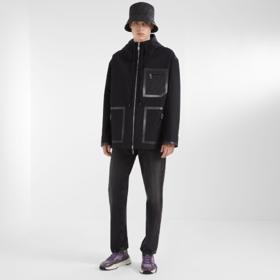 Fendi Chapeau en nylon FF Noir