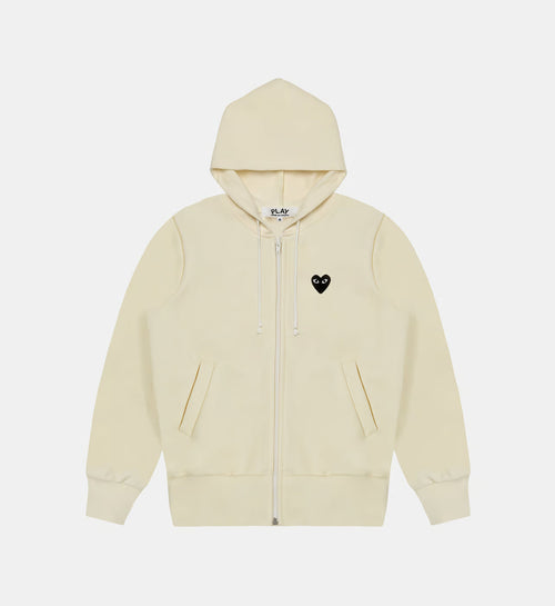 Sweat zippé CDG Avec Capuche Beige