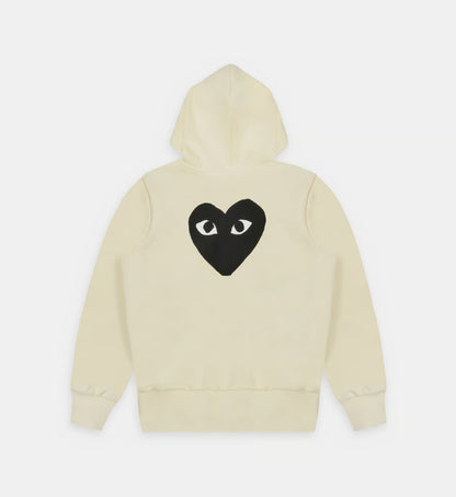 Sweat zippé CDG Avec Capuche Beige