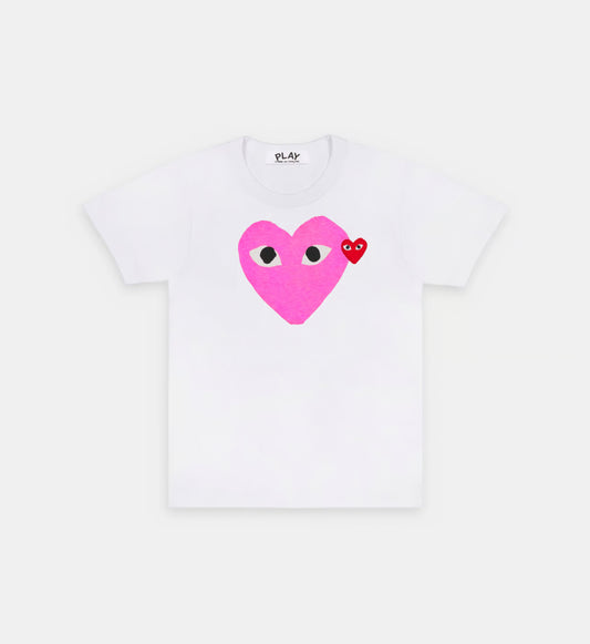 T-Shirt CDG Blanc Et Rose