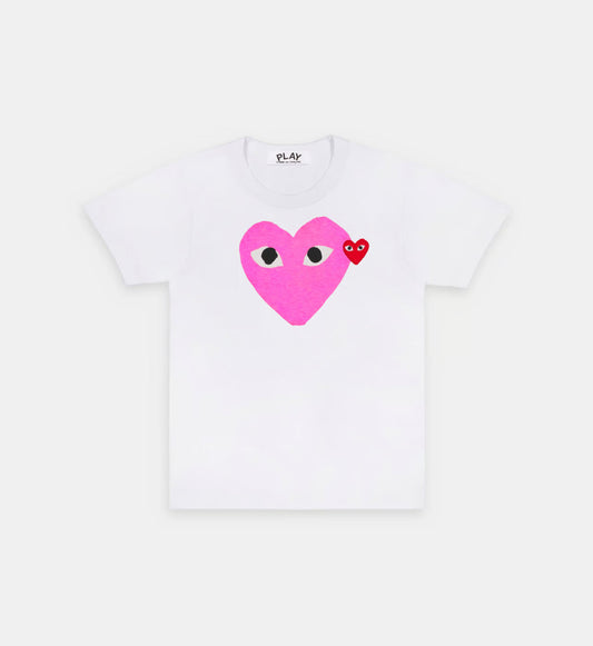 T-Shirt CDG Blanc Et Rose