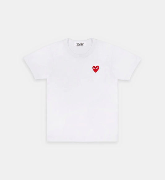 T-Shirt CDG Blanc Logo Rouge