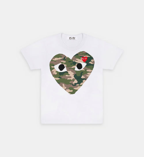T-Shirt CDG Blanc Et Camouflage