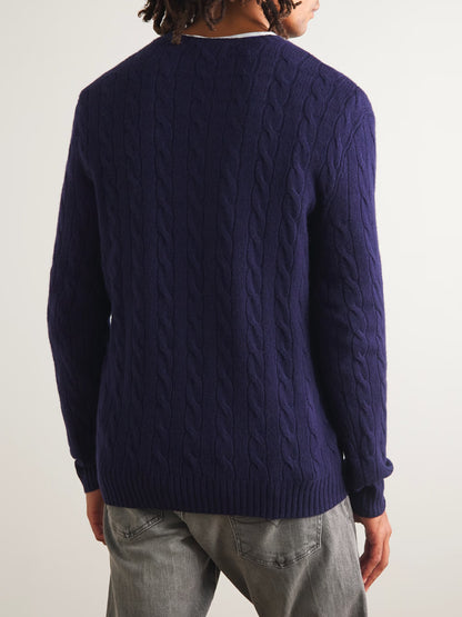 Pull Ralph Lauren En Laine Bleu Marine
