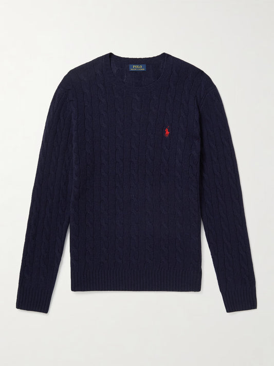 Pull Ralph Lauren En Laine Bleu Marine